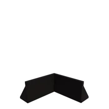 Steel retaining wall - Inner corner - 50 x 50 x 30 cm - RAL9005 matt (black)