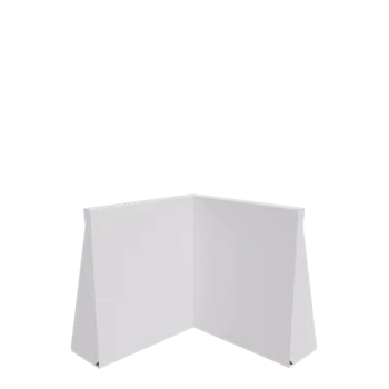 Steel retaining wall - Inner corner - 50 x 50 x 60 cm - RAL9005 matt (white)