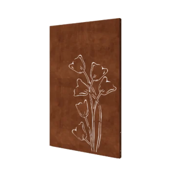 Corten steel garden panel - Tulip asymmetrical - 120 x 6 x 190 cm