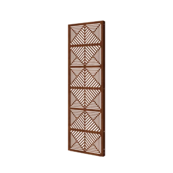 Corten steel garden panel - Lines 1 - 60 x 6 x 190 cm