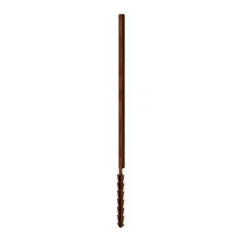 Corten steel post - Corner with support pin - 190 x 6 x 6 cm