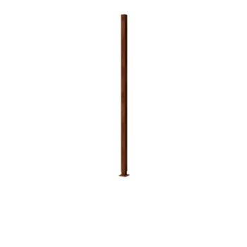 Corten steel post - Corner with base plate - 190 x 6 x 6 cm