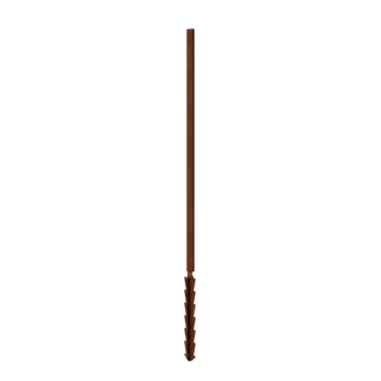 Corten steel post - Straight with support pin - 190 x 6 x 3 cm