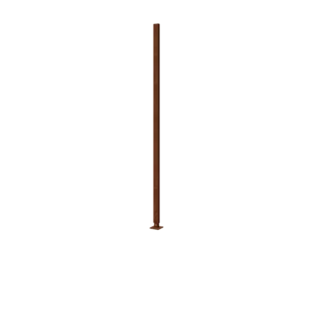 Corten steel post - Straight with base plate - 190 x 6 x 3 cm