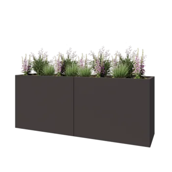 Steel planter XXL - Rectangle - 200 x 50 x 80 cm - RAL7016 matt (anthracite grey) - With bottom plate