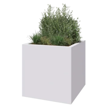 Fibreglass planter - Square - 120 x 120 x 120 cm - RAL9010 matt (white) - With bottom