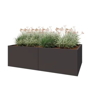 Steel planter XXL - Rectangle - 200 x 120 x 60 cm - RAL7016 matt (anthracite grey) - With bottom plate