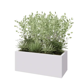 Fibreglass planter - Rectangle - 100 x 40 x 40 cm - RAL9010 matt (white) - With bottom