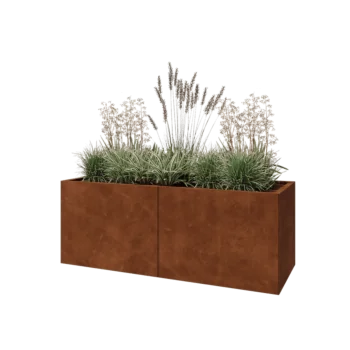 Corten steel planter XXL - Rectangle - 160 x 60 x 60 cm - With bottom plate
