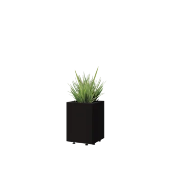Steel planter - Square - 30 x 30 x 40 cm - RAL9005 matt (black) - With bottom plate - With legs