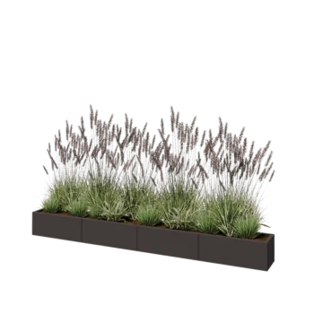 Steel planter XXL - Rectangle - 320 x 30 x 30 cm - RAL7016 matt (anthracite grey) - With bottom plate