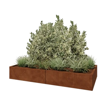 Corten steel planter XXL - Rectangle - 200 x 100 x 30 cm - Without bottom plate