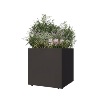 Steel planter - Square - 70 x 70 x 70 cm - RAL7016 matt (anthracite grey) - With bottom plate - With legs