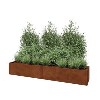 Corten steel planter XXL - Rectangle - 200 x 40 x 30 cm - Without bottom plate