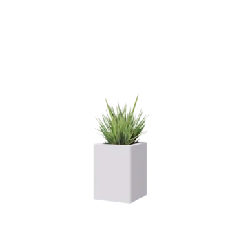 Steel planter - Square - 30 x 30 x 40 cm - RAL9005 matt (white) - With bottom plate
