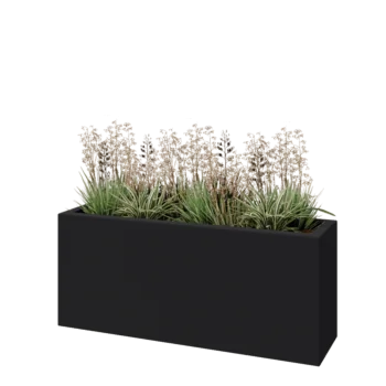 Fibreglass planter - Rectangle - 120 x 30 x 50 cm - RAL7021 matt (black grey) - With bottom