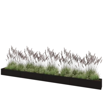 Steel planter XXL - Rectangle - 480 x 30 x 30 cm - RAL9005 matt (black) - With bottom plate