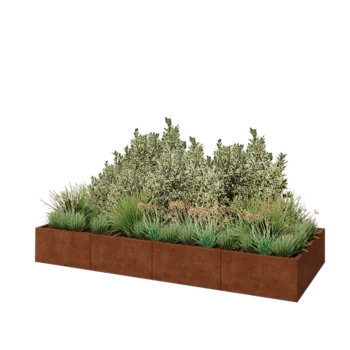Corten steel planter XXL - Rectangle - 320 x 120 x 40 cm - Without bottom plate