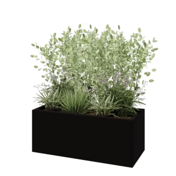 Fibreglass planter - Rectangle - 100 x 40 x 40 cm - RAL9005 matt (black) - With bottom