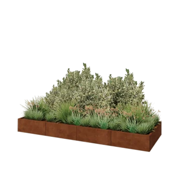 Corten steel planter XXL - Rectangle - 320 x 100 x 30 cm - Without bottom plate