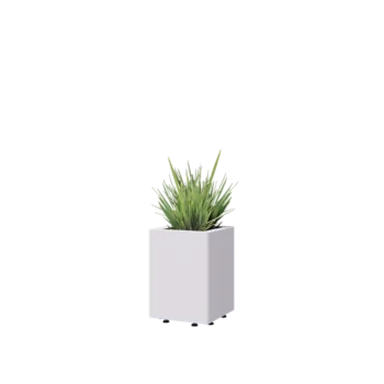 Steel planter - Square - 30 x 30 x 40 cm - RAL9005 matt (white) - With bottom plate - With legs