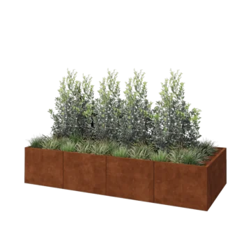 Corten steel planter XXL - Rectangle - 320 x 120 x 60 cm - Without bottom plate