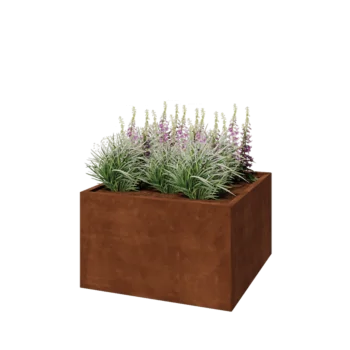 Corten steel planter - Square - 100 x 100 x 60 cm - Without bottom plate
