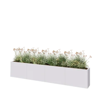 Steel planter XXL - Rectangle - 320 x 30 x 60 cm - RAL9005 matt (white) - Without bottom plate