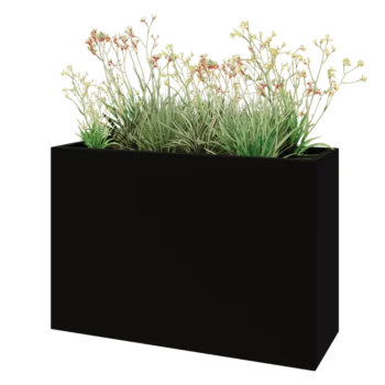 Fibreglass planter - Rectangle - 120 x 40 x 80 cm - RAL9005 matt (black) - With bottom