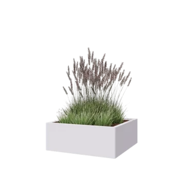 Steel planter - Square - 80 x 80 x 30 cm - RAL9005 matt (white) - Without bottom plate