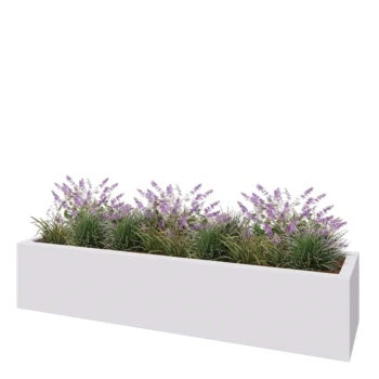 Fibreglass planter - Rectangle - 200 x 50 x 40 cm - RAL9010 matt (white) - With bottom