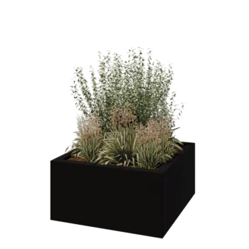 Fibreglass planter - Square - 120 x 120 x 60 cm - RAL9005 matt (black) - With bottom