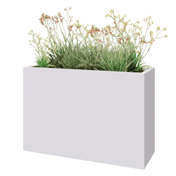 Fibreglass planter - Rectangle - 120 x 40 x 80 cm - RAL9010 matt (white) - With bottom