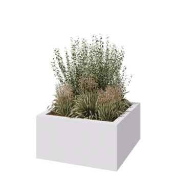 Fibreglass planter - Square - 120 x 120 x 60 cm - RAL9010 matt (white) - With bottom