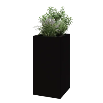 Fibreglass planter - Square - 50 x 50 x 100 cm - RAL9005 matt (black) - With bottom
