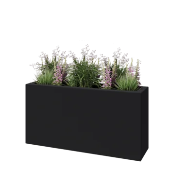 Fibreglass planter - Rectangle - 120 x 30 x 60 cm - RAL7021 matt (black grey) - With bottom
