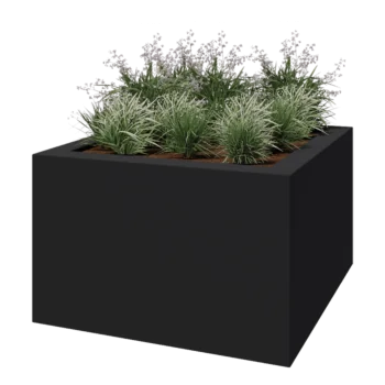 Fibreglass planter - Square - 160 x 160 x 100 cm - RAL7021 matt (black grey) - With bottom