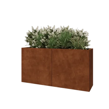 Corten steel planter XXL - Rectangle - 160 x 40 x 80 cm - With bottom plate