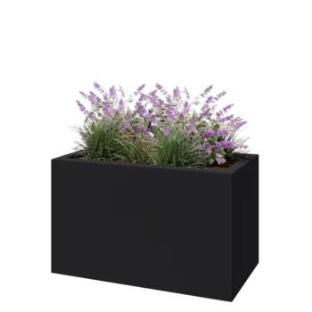 Fibreglass planter - Rectangle - 100 x 50 x 60 cm - RAL7021 matt (black grey) - With bottom