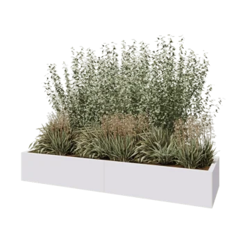 Steel planter XXL - Rectangle - 200 x 60 x 30 cm - RAL9005 matt (white) - Without bottom plate