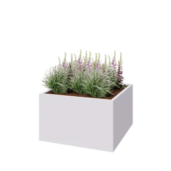 Steel planter - Square - 100 x 100 x 60 cm - RAL9005 matt (white) - Without bottom plate