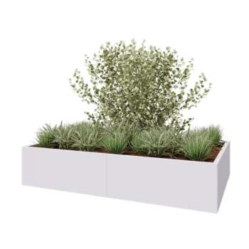 Steel planter XXL - Rectangle - 200 x 120 x 40 cm - RAL9005 matt (white) - Without bottom plate