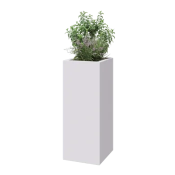 Fibreglass planter - Square - 40 x 40 x 100 cm - RAL9010 matt (white) - With bottom
