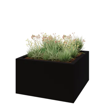 Fibreglass planter - Square - 140 x 140 x 80 cm - RAL9005 matt (black) - With bottom
