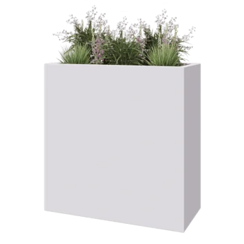 Fibreglass planter - Rectangle - 100 x 40 x 100 cm - RAL9010 matt (white) - With bottom