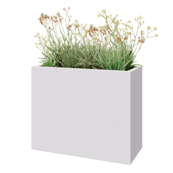 Fibreglass planter - Rectangle - 100 x 40 x 80 cm - RAL9010 matt (white) - With bottom