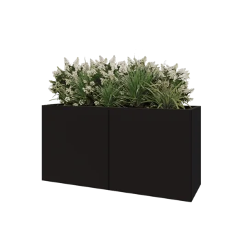 Steel planter XXL - Rectangle - 160 x 50 x 80 cm - RAL9005 matt (black) - Without bottom plate