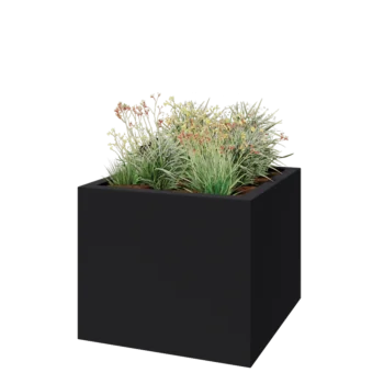 Fibreglass planter - Square - 120 x 120 x 100 cm - RAL7021 matt (black grey) - With bottom