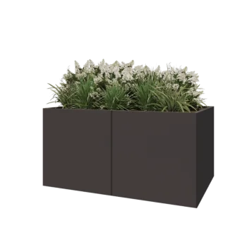Steel planter XXL - Rectangle - 160 x 100 x 80 cm - RAL7016 matt (anthracite grey) - With bottom plate