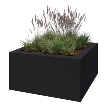 Fibreglass planter - Square - 160 x 160 x 80 cm - RAL7021 matt (black grey) - With bottom